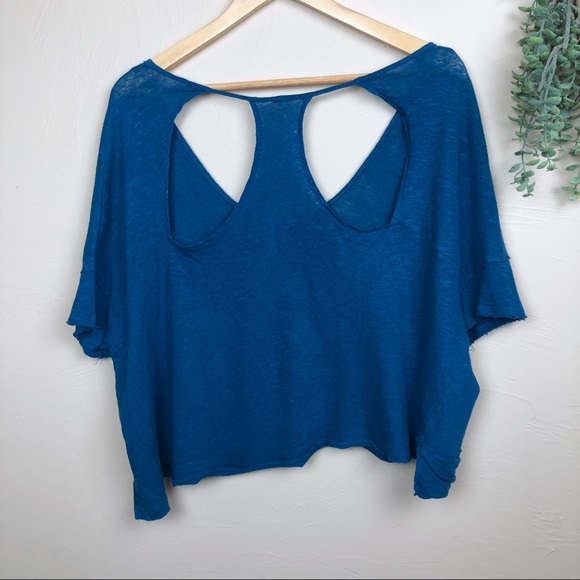 Free People | Linen Blend Open Back Crop - Picture 2 of 3